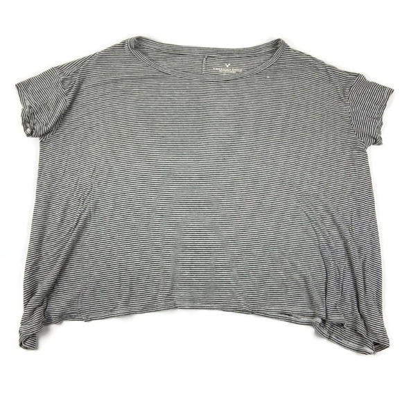 American Eagle Outfitters Womens Blouse Short Sleeve Stripe XS S - Picture 1 of 9